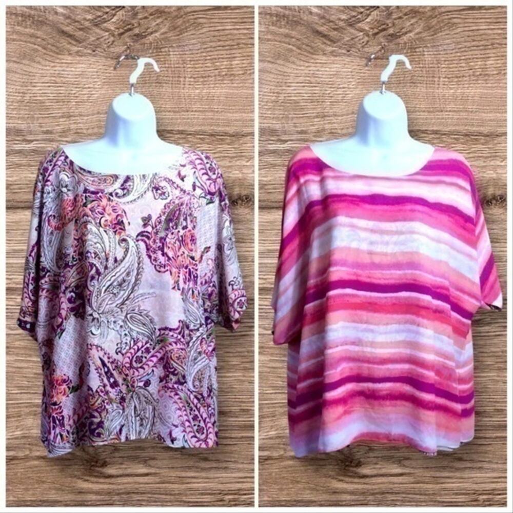 Chicos 3  XL reversible flowy blouse.
